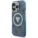 Guess iPhone 16 Pro Max Case IML Metal Glitter 4G Circle Triangle MagSafe, Blue