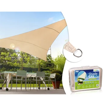Greenblue GB502 Triangle Sun Shade Sail 5x5x5m, Cream