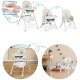 Ricokids Milo High Chair with Tray and Bib, Grey