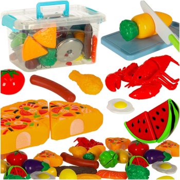 Cutting Vegetables and Fruits Play Set with Accessories 36 pcs