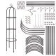 Garden pergola metal support for roses and climbing plants, 195 cm, black