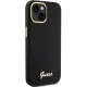 Guess iPhone 15 Pro Case Silicone Script Metal Logo & Frame, Black