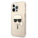 Apple iPhone 13 Pro 6.1\" Karl Lagerfeld Glitter Karl Head Case Cover (KLHCP13LKHTUGLGO), Gold