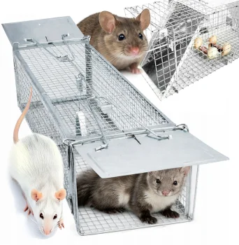Metal Live Animal Trap for Rats and Martens, 2 Entrances