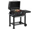 Large charcoal garden grill with two racks, thermometer, lid and shelf