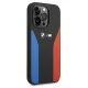 BMW Silicone Blue&Red Stripes M Collection Case for iPhone 15 Pro Max, Black