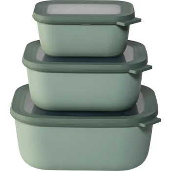 Food Container Set Mepal Cirqula Rectangular High 3-Piece, Nordic Sage Green