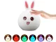 LED Silicone Rabbit Night Light for Kids RGB Touch, White