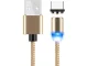Magnetic Charging Cable 3-in-1 (Micro USB, Type-C, Lightning), 1m, Gold