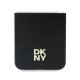 DKNY Leather Metal Stack Logo vāciņš Samsung Galaxy Z Flip 6, melns