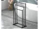 Metal Free-Standing Towel Rack, 3-Tier Loft Style Towel Stand, Black