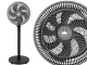 Floor Fan with Oscillation and Adjustable Height, 75W, 34cm, Grey/Black