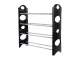 Shoe Rack, 4 Tiers, 12 Pairs Capacity, 64x55x18 cm, Black