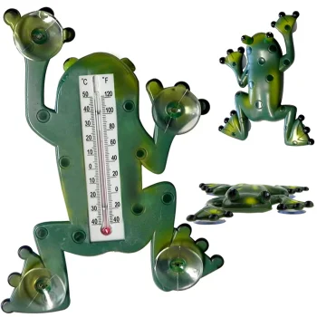 Frog Window Thermometer with Suction Cups, Green