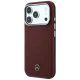 Mercedes Leather Semi Wrap Wood Effect MagSafe Case for iPhone 17/18 Pro Max - Burgundy