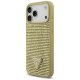 Guess iPhone 17 Pro Max Case Rhinestone Triangle Logo, Gold
