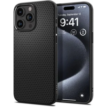 Spigen iPhone 15 Pro Case Liquid Air, Matte Black
