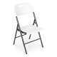 Set of 4 Folding Catering Chairs HDPE Metal Frame MultiGarden, White