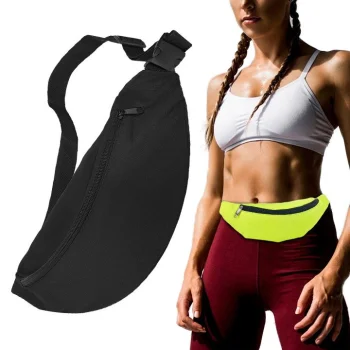 Black Canvas Running Belt Bag