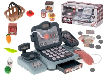 Interactive Toy Cash Register with Scale, Scanner and Basket