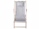 Folding Wooden Beach and Garden Sun Lounger with Pillow, Grey