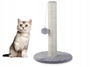 Cat Scratching Post with Toy, 43 cm, Grey