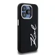 Karl Lagerfeld iPhone 15 Pro Max Case Silicone Metal Script Logo, Black