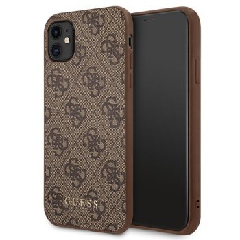 Guess 4G Metal Gold Logo Case for iPhone 11 / XR, Brown
