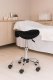 ModernHome Adjustable Swivel Saddle Stool on Wheels, Black