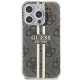 Guess IML 4G Gold Stripe case for iPhone 15 Pro Max - brown