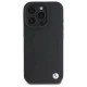 BMW iPhone 16 Pro Max Case Sign Leather Half Textured MagSafe, Black