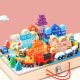 Toy Railway with Train Wooden Building Blocks \"City\"