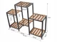 Wooden Flower Stand / Shelf Unit with 6 Shelves, Brown, 96x74x25 cm