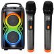 Bezvadu Bluetooth skaļrunis 06401 ar FM radio, USB, AUX, Karaoke un mugursomas funkciju, Melns