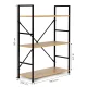 Modernhome LOFT Bookcase with Metal Frame, 3 Shelves