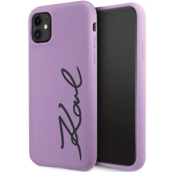 Karl Lagerfeld iPhone 11 / XR Case Silicone Signature, Purple