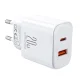 Joyroom JR-TCF05 Flash 20W Mains Charger with USB-C to Lightning Cable (White)