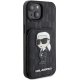 Karl Lagerfeld iPhone 15 Case Saffiano Monogram Ikonik Patch, Black