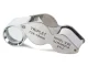 Folding Pocket Jewelry Loupe 10x 20x, Steel Body, Glossy Silver