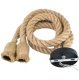 Double ceiling lamp with E27 and jute rope, black/brown