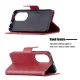 Huawei P50 Leather Stand Book Case Cover with Card Slots, Red