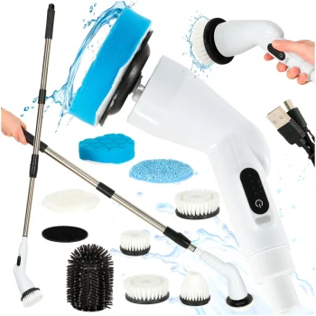 Electric Spin Scrubber with 9 Replaceable Brush Heads