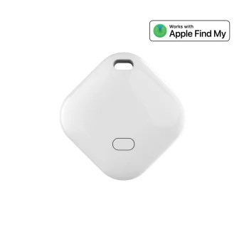 Setty TAG 02 Find My Square Smart Tracker with Silicone Case, White