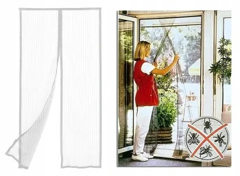 2-Part Door Mosquito Net 120x200cm White