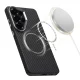Tech-Protect Ion Carbon MagSafe Case for Samsung Galaxy S26 Ultra, Black/Silver