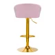 Velvet Makeup Chair 4Rico QS-B16G Adjustable Bar Stool, Pink