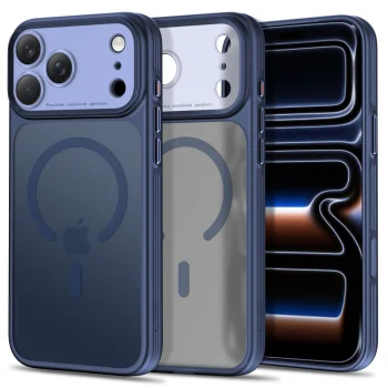 Tech-Protect MagPrime MagSafe CC Case for iPhone 18 Pro / 17 Pro, Matte Navy Blue