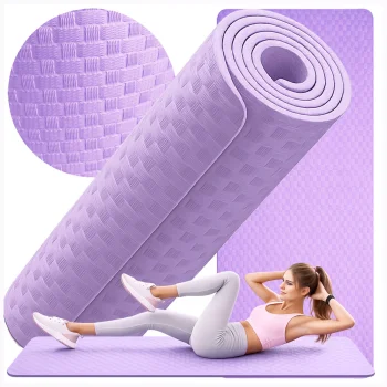 Thick Yoga and Pilates Exercise Mat 180x60cm, Purple (DEFECTIVE ITEM)