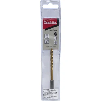 Makita HSS-TiN Metal Drill Bit 4.2 x 95 mm, 1/4" Hex Shank
