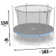 Neo-Sport Garden Trampoline 183 cm with Inner Net and Ladder